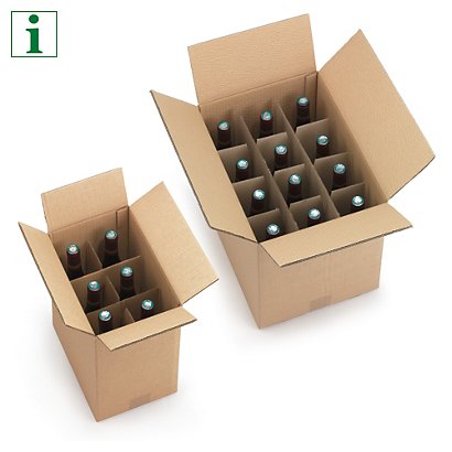 One piece bottle boxes with integral dividers - 1