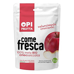 OPI FRUTTA Snack di Mela Bio Italiana crioessiccata come fresca, 19 g