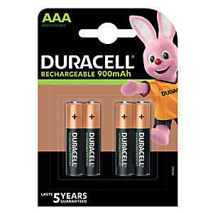 Oplaadbare batterijen Duracell Ultra 900mAh LR03 AAA, set van 4