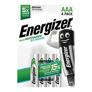 Oplaadbare batterijen Energizer Extreme 800mAh LR03 AAA, set van 4