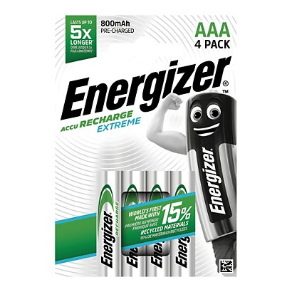 Oplaadbare batterijen Energizer Extreme 800mAh LR03 AAA, set van 4 - 1