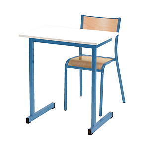 Opleidingstafel 1 plaats blauw poten Opleidingstafel 1 plaats blauw poten