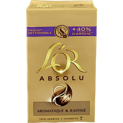L'OR Absolu café moulu 100% arabica, intensité 7 - Paquet de 250 g - lot de 2 paquets