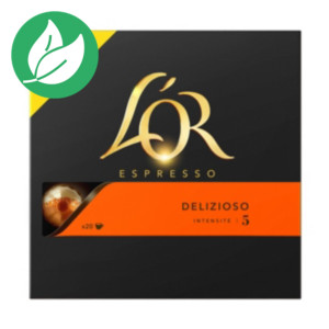 L'OR Boîte de 20 capsules de café L’Or EspressO Delizioso, pour machine Nespresso, intensité : 5 L'OR Boîte de 20 capsules de café L’Or EspressO Delizioso, pour machine Nespresso, intensité : 5