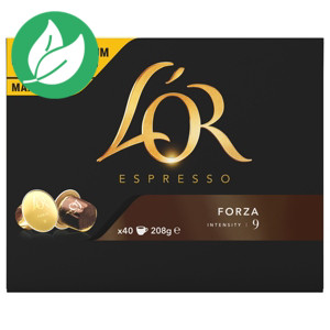 L'OR Boîte de 40 capsules Café EspressO - Forza, pour machine Nespresso, intensité : 9 L'OR Boîte de 40 capsules Café EspressO - Forza, pour machine Nespresso, intensité : 9
