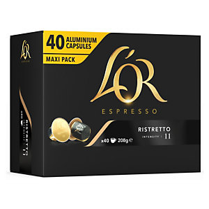 L'OR Boîte de 40 capsules Café EspressO - Ristretto, pour machine Nespresso, intensité : 11