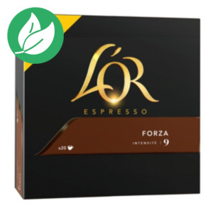 L'OR Café Espresso Forza, pour machine Nespresso, intensité 9 - Boîte de 20 capsules