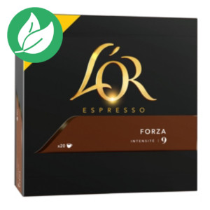 L'OR Café Espresso Forza, pour machine Nespresso, intensité 9 - Boîte de 20 capsules L'OR Café Espresso Forza, pour machine Nespresso, intensité 9 - Boîte de 20 capsules