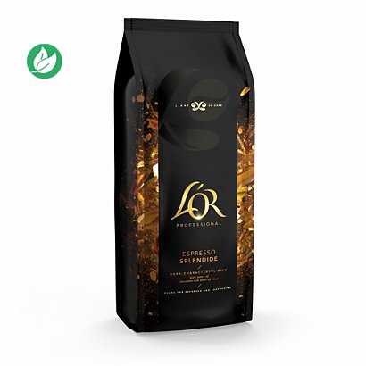 L'OR Café en grains Espresso Spendide bio - Paquet de 1 kg - 1