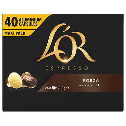 L'OR Espresso Café Forza- intensité : 9 - boîte de 40 capsules -  Caféfavorable à acheter dans notre magasin