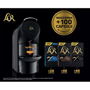 L'OR Mini Macchina per caffè e acqua calda Tutto in uno + 100 capsule da caffè L'OR Espresso Compreso nel prezzo