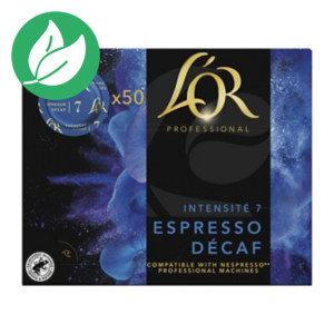 L'OR Professional EspressO décaféiné capsule disc de café pour machine compatible Nespresso Pro - intensité : 7 - boîte de 50