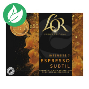 L'OR Professional EspressO subtil capsule disc de café pour machine compatible Nespresso Pro - intensité : 7 - boîte de 50