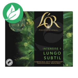 L'OR Professional Lungo subtil capsule disc de café pour machine compatible Nespresso Pro - intensité : 3 - boîte de 50