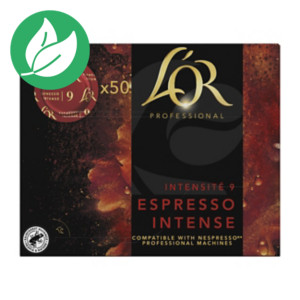 L'OR Professionel EspressO intense capsule disc de café pour machine compatible Nespresso Pro - intensité : 9 - boîte de 50
