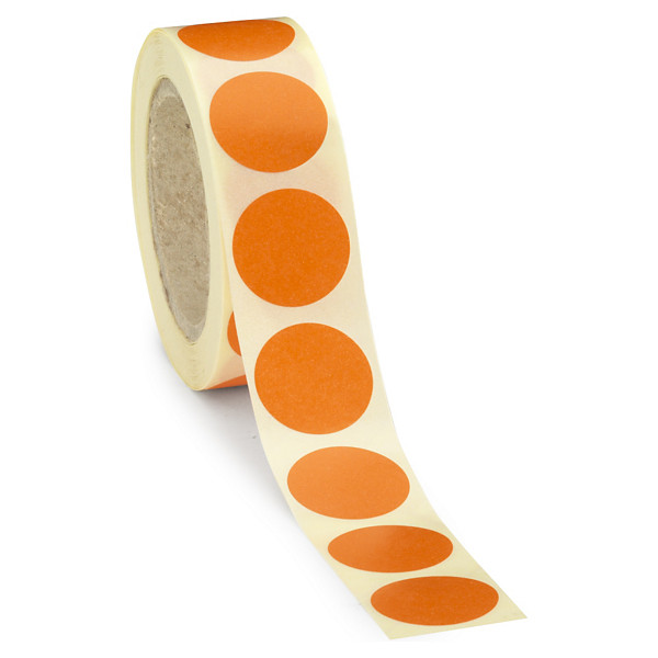 Oranje verwijderbare signaaletiketten diameter 25mm - 1
