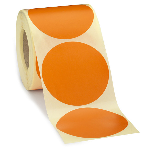 Oranje verwijderbare signaaletiketten diameter 70mm - 1