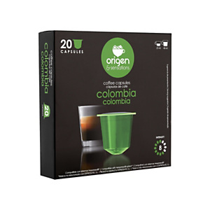 origen & sensations Colombia Arábica Cápsulas de café, tostado medio-intenso, 20 dosis, 100 g