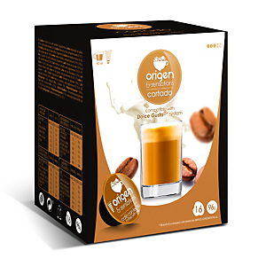 origen & sensations Cortado Cápsulas de café, tostado medio, 16 dosis, 96 g origen & sensations Cortado Cápsulas de café, tostado medio, 16 dosis, 96 g
