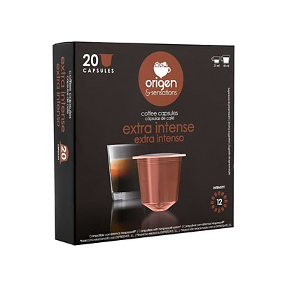 origen & sensations Extra Intenso Cápsulas de café, tostado intenso, 20 dosis, 100 g