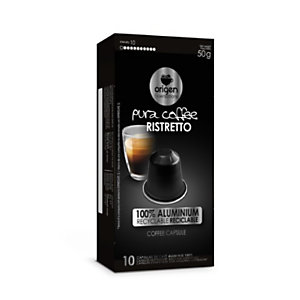 origen & sensations Pura Ristretto Cápsulas de café, tostado medio, 10 dosis, 50 g