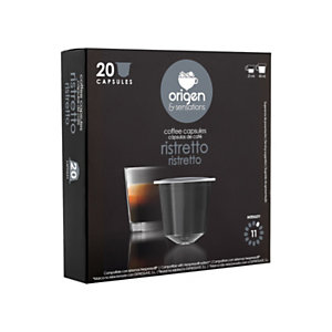 origen & sensations Ristretto Cápsulas de café, tostado intenso, 20 dosis, 100 g