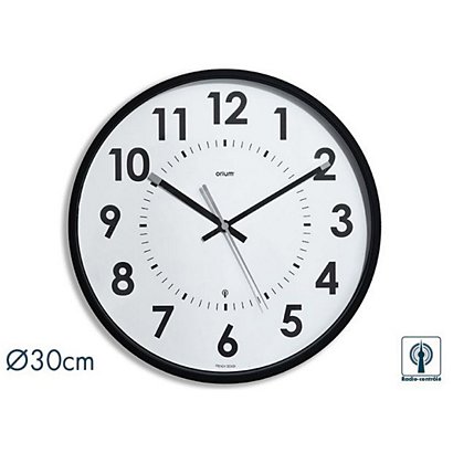 ORIUM Abylis - Horloge analogique murale silencieuse - Diamètre 30 cm - Noir - 1