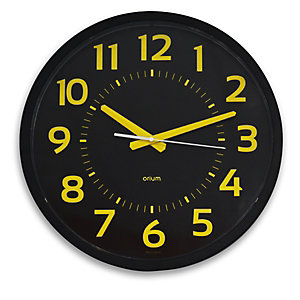 ORIUM Contraste - Horloge analogique murale silencieuse à quartz - Diamètre 40 cm - Noir