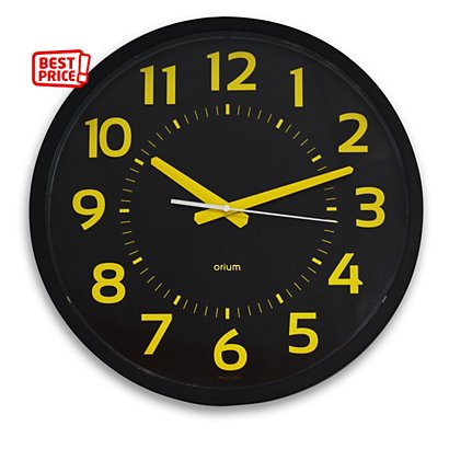 ORIUM Contraste - Horloge analogique murale silencieuse à quartz - Diamètre 40 cm - Noir - 1