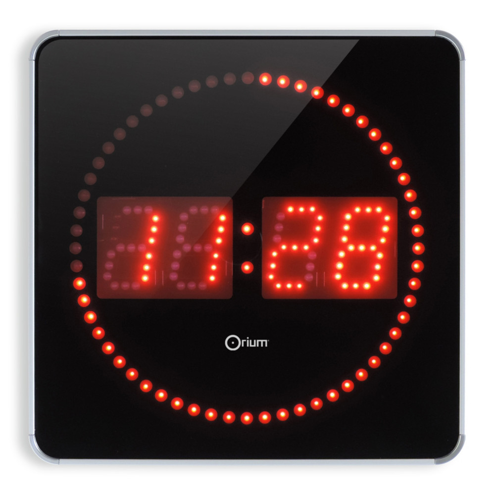 ORIUM Horloge digitale à Led 2en 1, 28 cm - Alu / noir