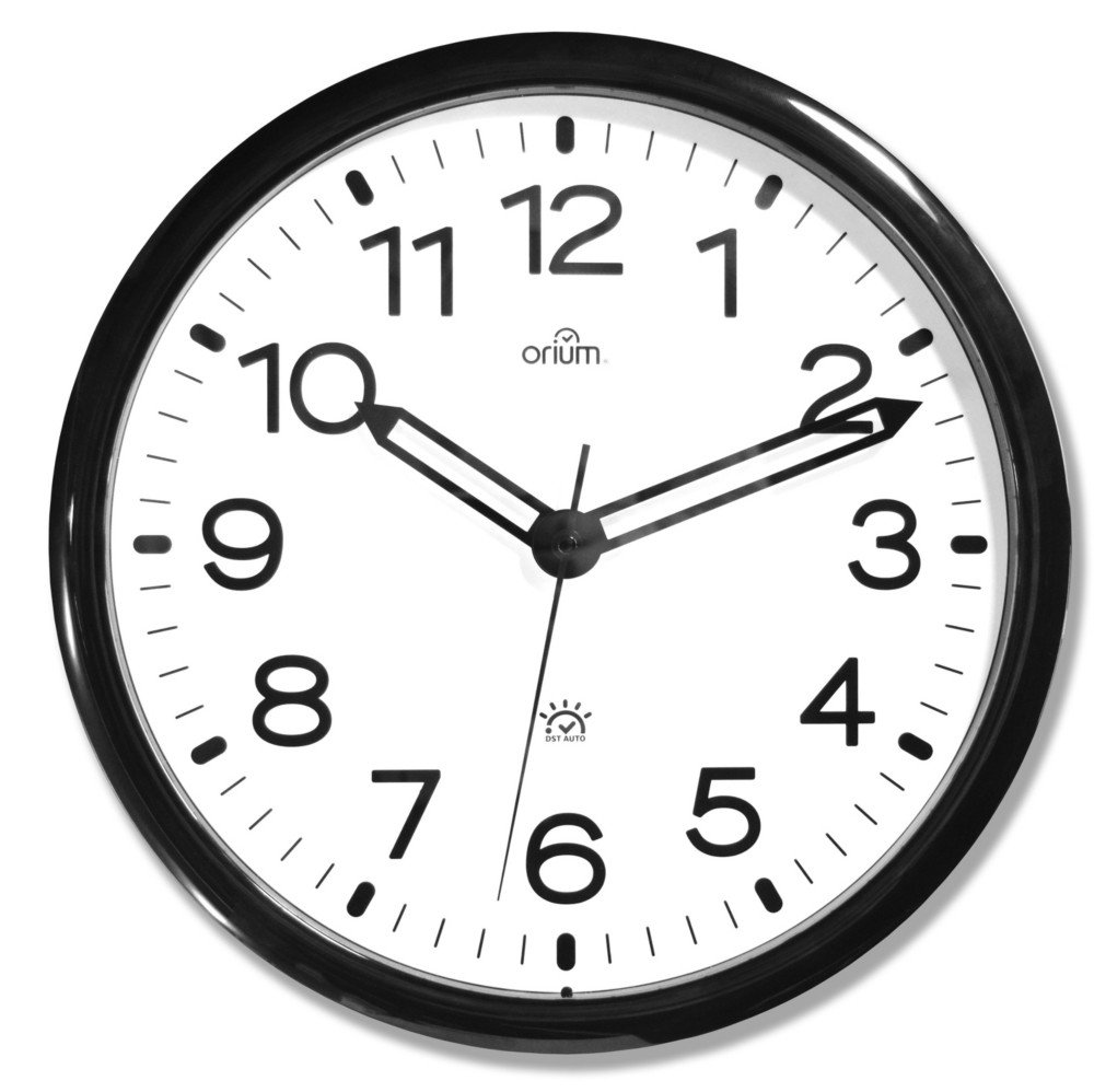 ORIUM Horloge murale analogique Automatic DST, Ø 36 cm, contour noir