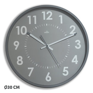 ORIUM Horloge murale silencieuse à quartz, diamètre 30cm - Aluminium