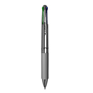 OSAMA Penna a sfera a scatto 4 Multi Chrome, Punta 1 mm, Fusto Cromato Argento, Inchiostro 4 colori: Nero, Blu, Rosso, Verde OSAMA Penna a sfera a scatto 4 Multi Chrome, Punta 1 mm, Fusto Cromato Argento, Inchiostro 4 colori: Nero, Blu, Rosso, Verde