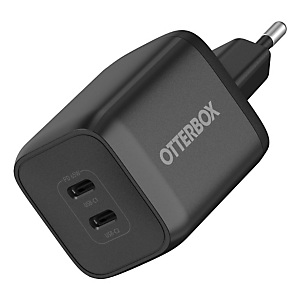 OtterBox Chargement Rapide | Standard, USB-C Double Ports 65 W Chargeur Mural, Euro (C), Black, Intérieure, Secteur, 20 V, 3 A, Noir 78-81460 OtterBox Chargement Rapide | Standard, USB-C Double Ports 65 W Chargeur Mural, Euro (C), Black, Intérieure, Secteur, 20 V, 3 A, Noir 78-81460