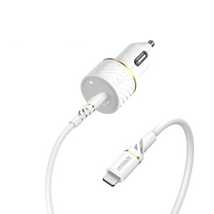 Otterbox Car Charger Bundle USB C 18W USB PD + USB C-Lightning Cable 1M, Cloud Dust White, Auto, Encendedor de cigarrillos, 9 V, 3 A, 1 m, Blanco 78-52697 Otterbox Car Charger Bundle USB C 18W USB PD + USB C-Lightning Cable 1M, Cloud Dust White, Auto, Encendedor de cigarrillos, 9 V, 3 A, 1 m, Blanco 78-52697