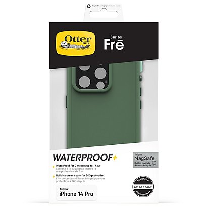 OtterBox Fre Coque pour iPhone 14 Pro pour MagSafe, étanche (IP68), Résistant aux chocs, protection fine avec protecteur d'écran intégré, fabriqué de - 1
