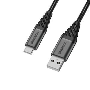 OtterBox Premium Cable USB A-C 2M, noir, 2 m, USB C, USB A, USB 2.0, 480 Mbit/s, Noir 78-52665 OtterBox Premium Cable USB A-C 2M, noir, 2 m, USB C, USB A, USB 2.0, 480 Mbit/s, Noir 78-52665