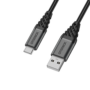 Otterbox Premium Cable USB A-C 3M, negro, 3 m, USB C, USB A, USB 2.0, 480 Mbit/s, Negro 78-52666 Otterbox Premium Cable USB A-C 3M, negro, 3 m, USB C, USB A, USB 2.0, 480 Mbit/s, Negro 78-52666