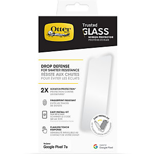 OtterBox Protecteur d'écran Trusted Glass pour Google Pixel 7a, Verre trempé, protection contre les rayures x2, protection contre les chutes pour une