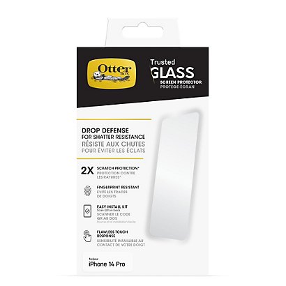 Otterbox Protector de Pantalla de Cristal Templado Trusted Glass para iPhone 14 Pro, Protección contra arañazos, rotura y caídas x2, Apple, iPhone 14 Pro 77-88917 - 1