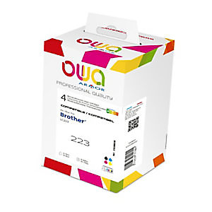 OWA Cartouche d'encre remanufacturée compatible pour Brother LC223 - Pack 4 couleurs