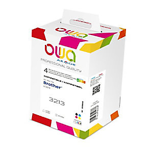 OWA Cartouche d'encre remanufacturée compatible pour BROTHER LC3213VAL (K10199OW) - Pack 4 couleurs - Noir + couleurs