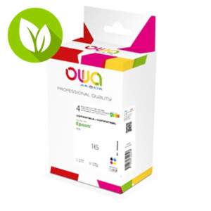 OWA K10412OW Cartucho de tinta remanufacturado, compatible con EPSON 16XL (C13T16364012, C13T16314012 ,C13T16324012, C13T16334012 ,C13T16344012), Alta Capacidad, negro, cian, magenta, amarillo OWA K10412OW Cartucho de tinta remanufacturado, compatible con EPSON 16XL (C13T16364012, C13T16314012 ,C13T16324012, C13T16334012 ,C13T16344012), Alta Capacidad, negro, cian, magenta, amarillo