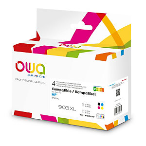 OWA K10451OW Cartouche d'encre remanufacturée compatible HP 903XL 3HZ51AE - Pack 4 couleurs