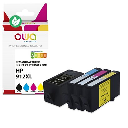 OWA K10541OW Cartouche d'encre remanufacturée compatible HP 912XL - Pack 4 couleurs