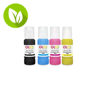 OWA K10616OW Botella de tinta compatible, compatible con EPSON 104 (C13T00P640, C13T00P640 , C13T00P140, C13T00P240, C13T00P340, C13T00P440), negro, cian, magenta, amarillo OWA K10616OW Botella de tinta compatible, compatible con EPSON 104 (C13T00P640, C13T00P640 , C13T00P140, C13T00P240, C13T00P340, C13T00P440), negro, cian, magenta, amarillo