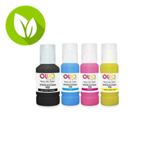 OWA K10623OW Botella de tinta compatible, compatible con EPSON 113 (C13T06B140, C13T06B240, C13T06B340, C13T06B440), negro, cian, magenta, amarillo OWA K10623OW Botella de tinta compatible, compatible con EPSON 113 (C13T06B140, C13T06B240, C13T06B340, C13T06B440), negro, cian, magenta, amarillo