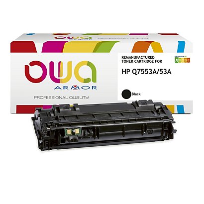 OWA K12334OW Tóner remanufacturado, compatible con HP 53A (Q7553A), negro