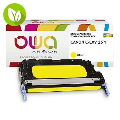 OWA K16189OW Tóner remanufacturado, compatible con CANON C-EXV 26 Y (1657B006), amarillo