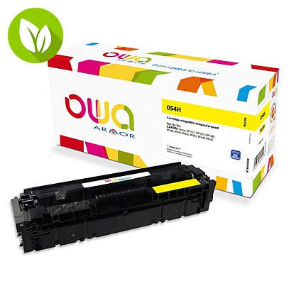 OWA K18640OW Tóner remanufacturado, compatible con CANON 054H Y (3025C002), Alta Capacidad, amarillo
